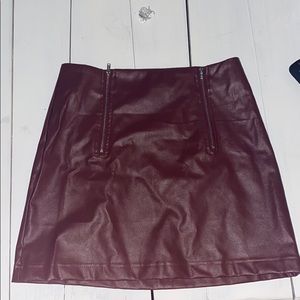 Maroon leather skirt